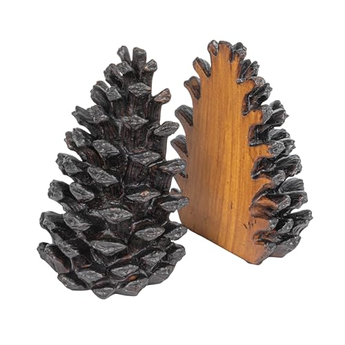 Creative Co-Op Pinecone Shaped Resin Bookends (Set of 2 Pieces)