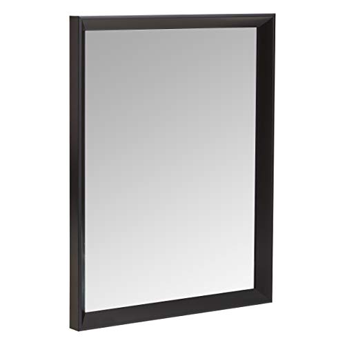Amazon Basics Rectangular Wall Mount Mirror With Peaked Trim for Bedroom Living Room Entryway Hangs Horizontally or Vertically 16 x 20 inch Black