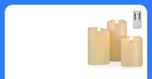 ANGELLOONG Flickering Flameless Candles with Remote Fake Candles Set of 3