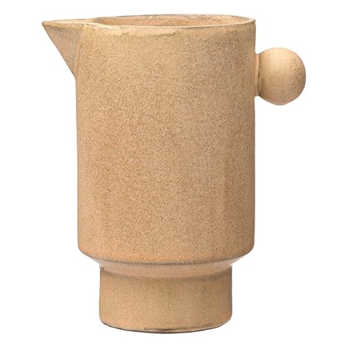 Creative Co-Op Modern Small Stoneware Pitcher or Vase Putty Brown
