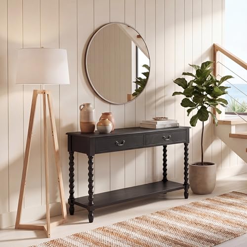 SAFAVIEH Athena 2-Drawer Wood Console Entryway Table 35.5 Black CNS5702B