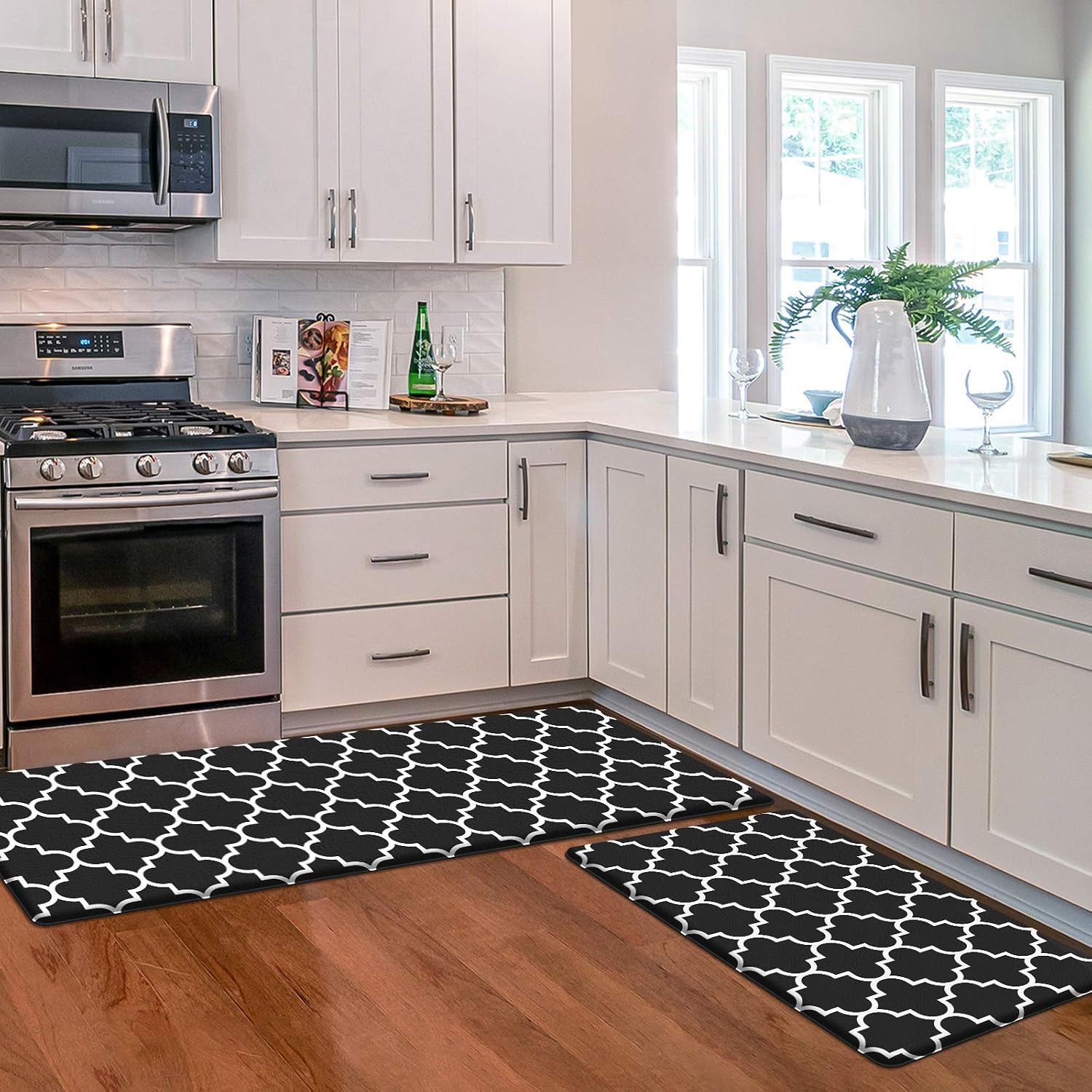 KMAT Kitchen Mat Set of 2Cushioned Anti-Fatigue Kitchen Mats for Floor