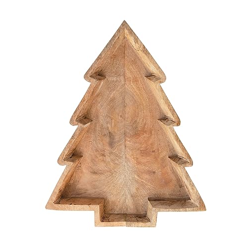 Creative Co-Op 20-1/2L x 16 W Mango Wood Tree Shaped Tray Serveware Multi Large