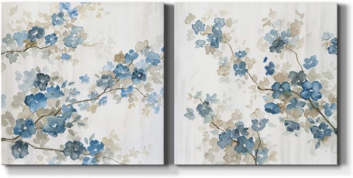 Renditions Gallery Dogwood in Blue I Wall Art Premium Gallery Wrapped Canvas Decor Ready to Hang 10 in H x 10 in W Made in America Print