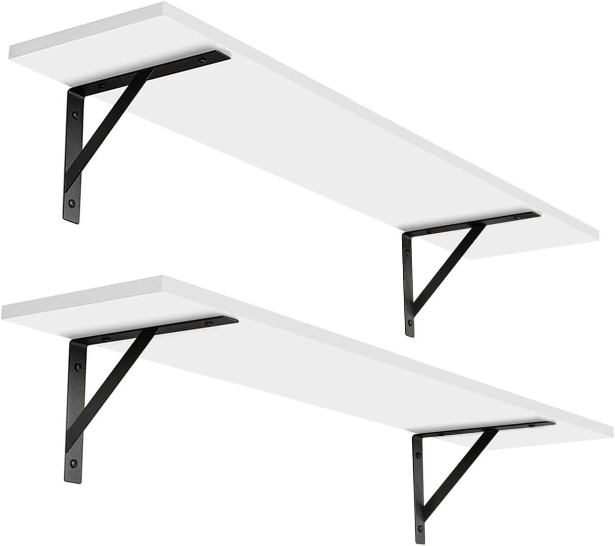DINZI LVJ Long Wall Shelves 31.5 Wall Mounted Shelves with Metal Brackets