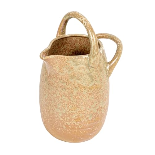 Creative Co-Op 80 oz. Stoneware Watering Pitcher with Handles Reactive Glaze