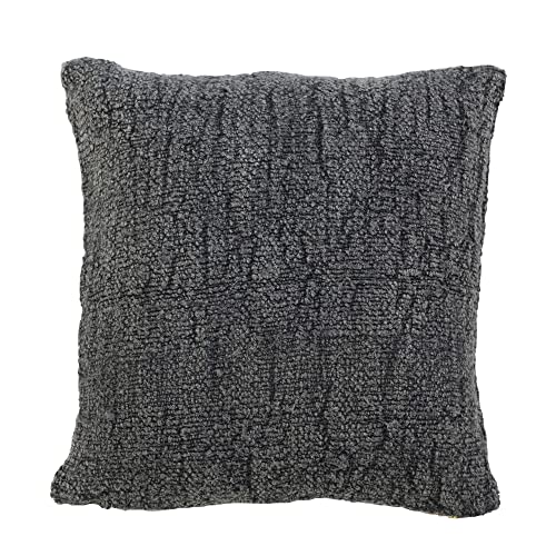 Creative Co-Op Stonewashed Silk and Woven Cotton Pillow Charcoal
