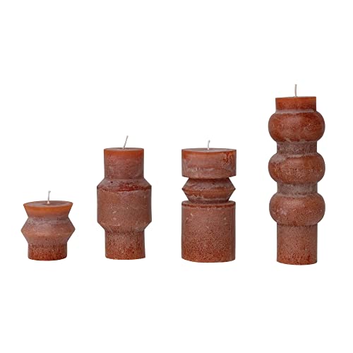 Creative Co-Op Unscented Totem Pillar Spice Candles 3 L x 3 W x 6 H Orange