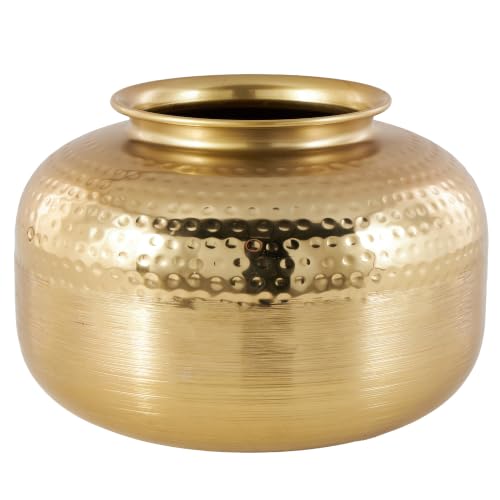 Deco 79 Aluminum Metal Vase Vase 12 x 12 x 8 Gold