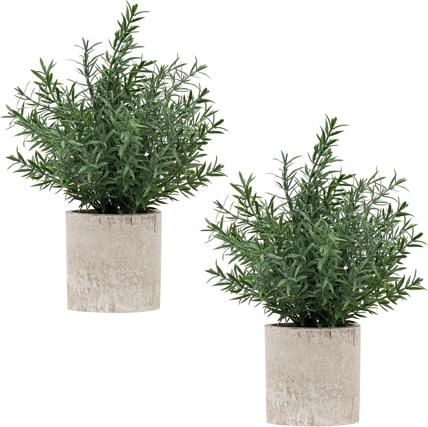 Coferset 2 Pack Small Fake Plants Rosemary PottedGreen