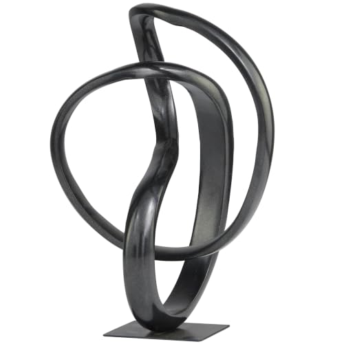 Deco 79 Aluminum Metal Abstract Decorative Sculpture Home Decor Statue Accent Figurine 8 x 7 x 11 Dark Gray