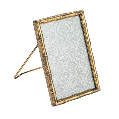 Creative Co-Op Metal Bamboo-style Photo Frame Gold (Holds 4 x 6 Photo)