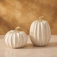 AOMOONOA Artificial Pumpkin Decor Brown and White Decorative Pumpkins
