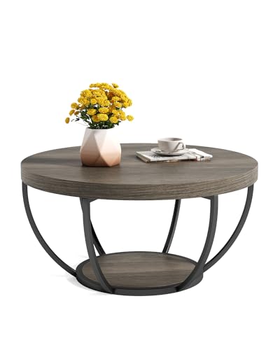LITTLE TREE Round Coffee Table 32 Circle Coffee Tables for Living Room