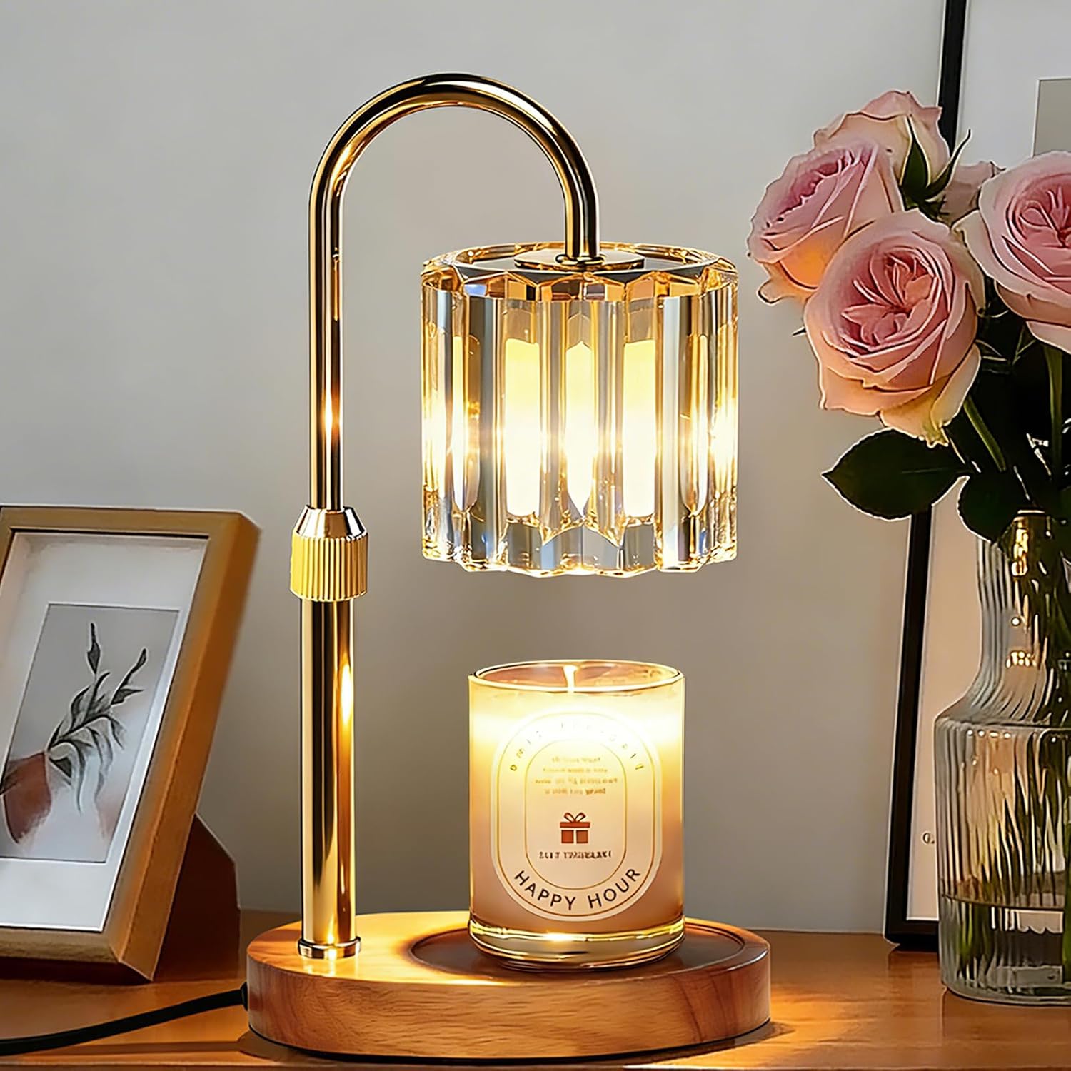 Lukasa Candle Warmer Lamp with Timer Dimmer Adjustable Height Home Decor Room Decor Wax Melt Warmer for Candles Gifts for Mom Gifts for Mother's Day Birthday Gifts for Women