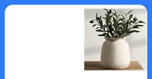 Ceramic Flower Vases Home Decor Rustic Farmhouse Decorative Vase Pottery Wide-Mouth Vases for Home Decor Table Living Room Entryway Mantel Bookshelf Bedroom Bathroom Kitchen - 7.48 W