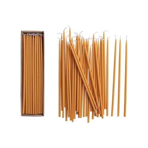 Creative Co-Op 36-Piece Unscented Thin Taper Candles in Box Camel Color