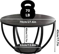 HOMERECOMMEND Round Coffee TableAccent Center Table for Living RoomBlack