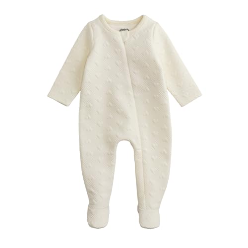 Mud Pie Kids Valentine's Day Quilted Heart Sleeper Ivory