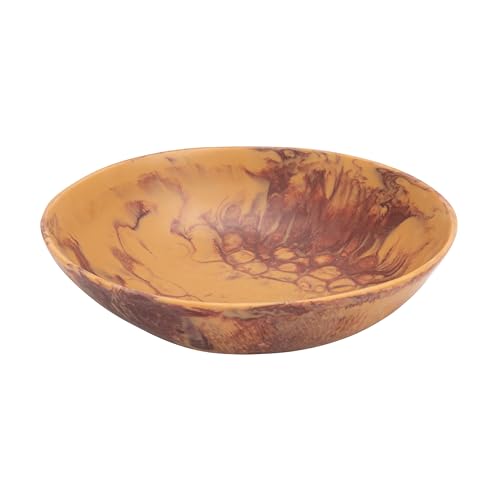 Creative Co-Op Round Marbled Resin Bowl Brown