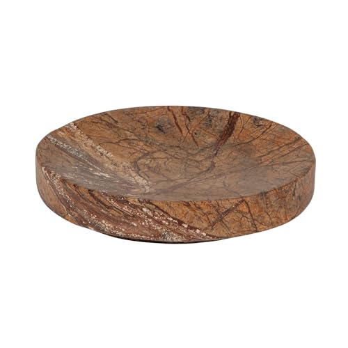 Creative Co-Op Marble Round Soapdish Brown