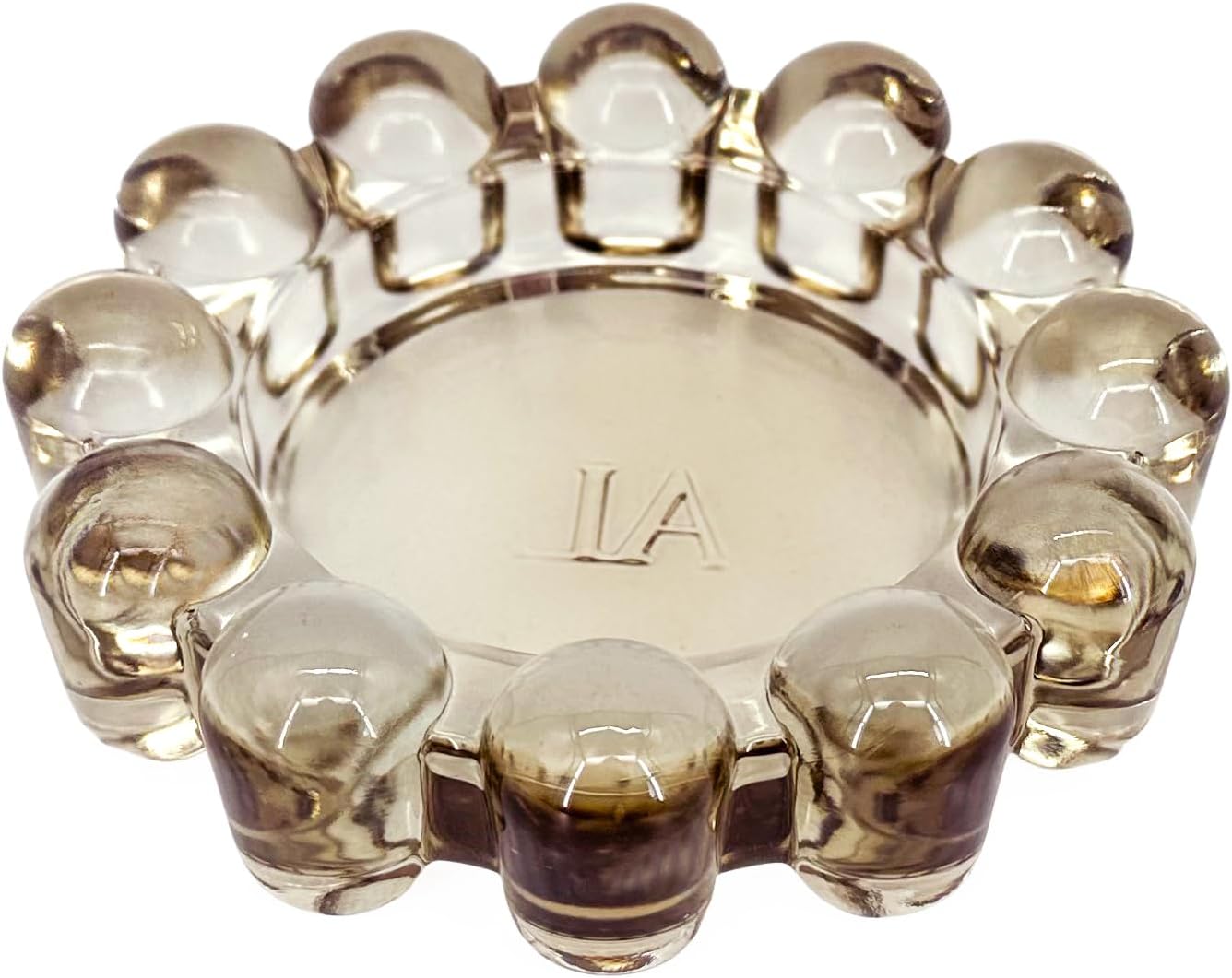 Alice Lane Home Collection Original Amber Glass Small Bubble Candle Dish