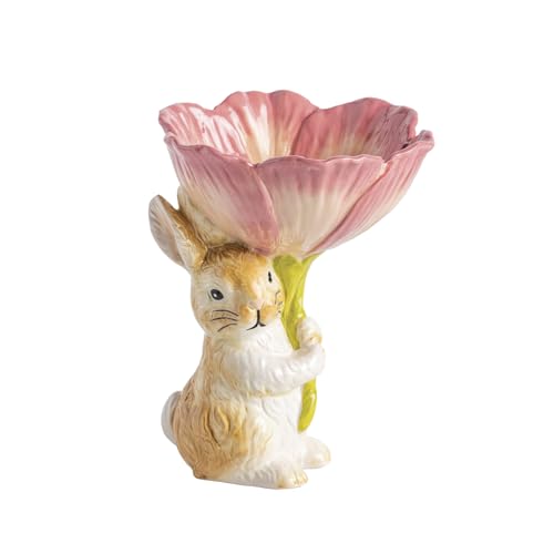 Mud Pie Easter Bunny Flower Candy Pedestal