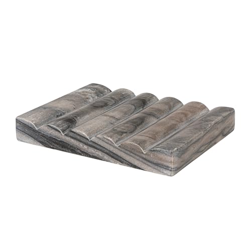 Creative Co-Op Hand-Carved Marble Soap Dish Grey
