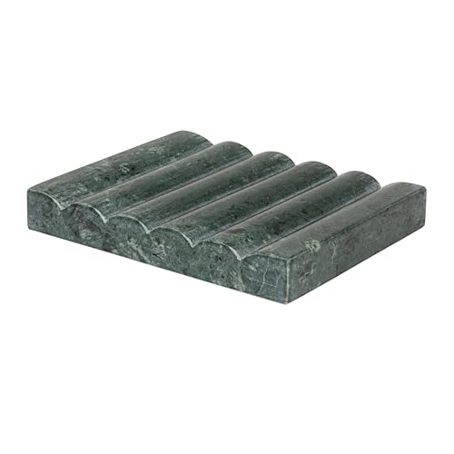 Creative Co-Op Hand-Carved Marble Soap Dish Green