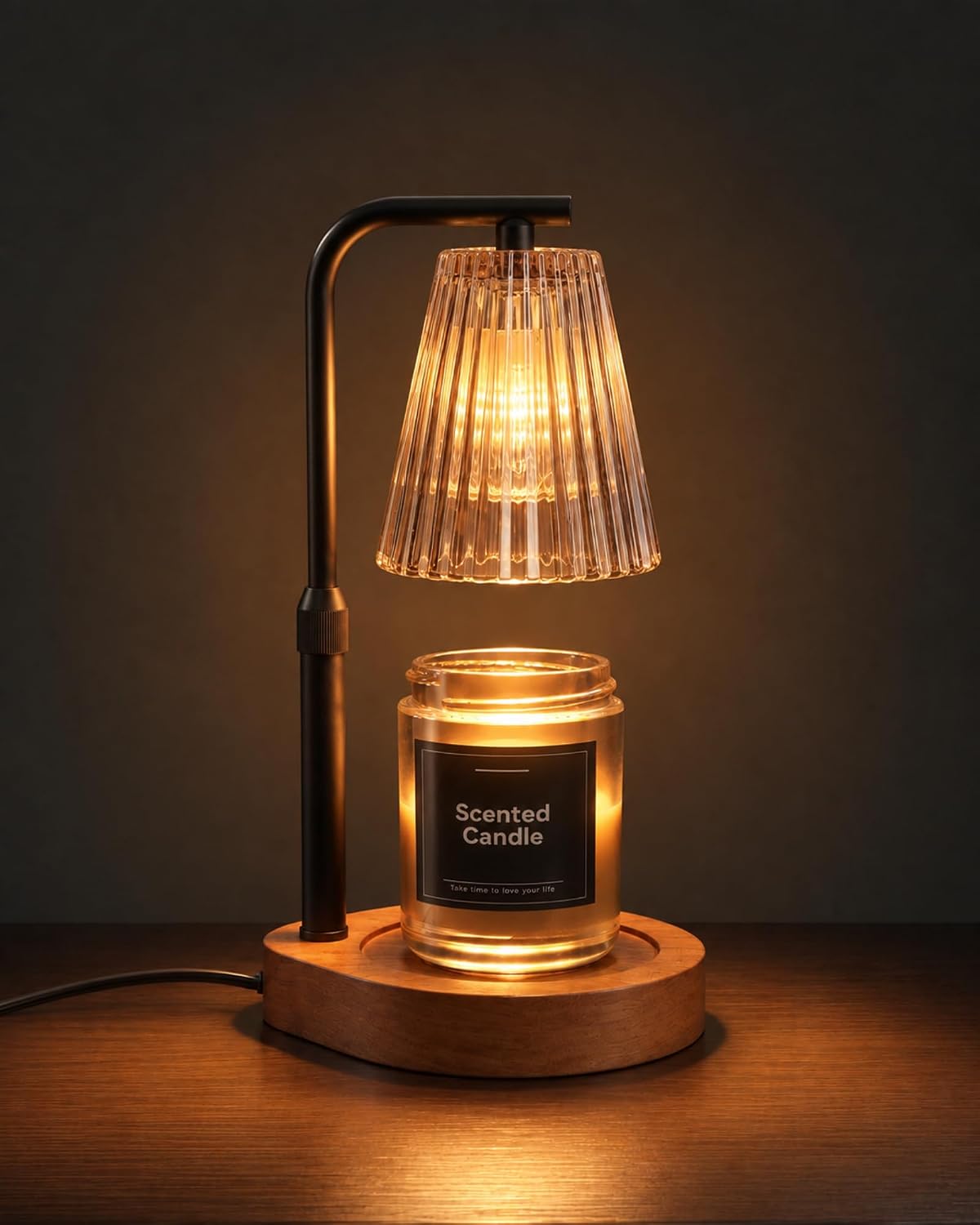 Cozmara Candle Warmer Lamp with Timer & Dimmer for Yankee Candles Adjustable Height Candle Warmer for Jar Candles Wax Melt Lamp for Cozy Home Decor & GiftsGlass 2 Bulbs