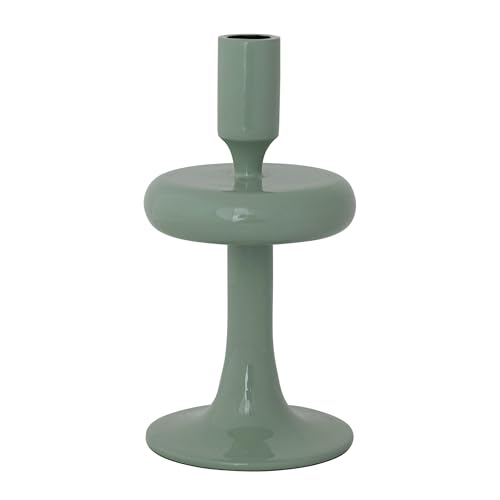 Creative Co-Op Round Enameled Aluminum Taper Holder Eucalyptus Color