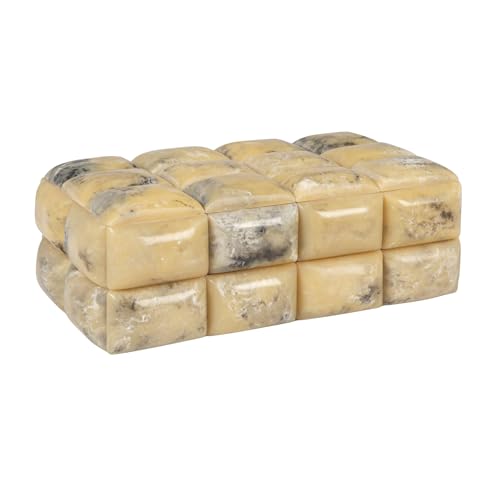 Creative Co-Op Marbled Resin Studded Box Yellow Color