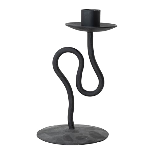 Creative Co-Op Metal Abstract Shaped Taper Candle Holder Black