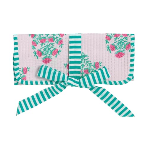Mud Pie Women's Blush Block Print Jewelry Roll